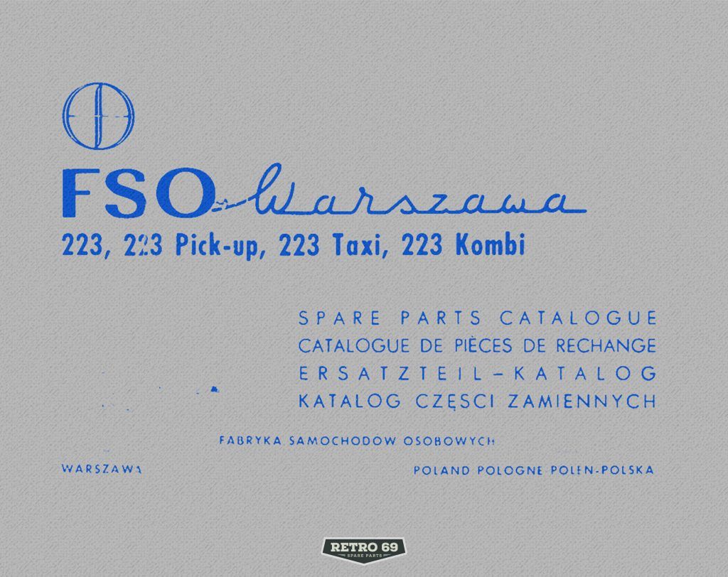 Okładka Katalog części zamiennych FSO WARSZAWA 223