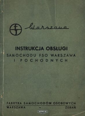 Okładka Instrukcja obsługi samochodu FSO WARSZAWA i pochodnych