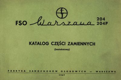 Katalog części zamiennych FSO WARSZAWA 204 204P