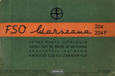Okładka Katalog części zamiennych FSO WARSZAWA 204 204P
